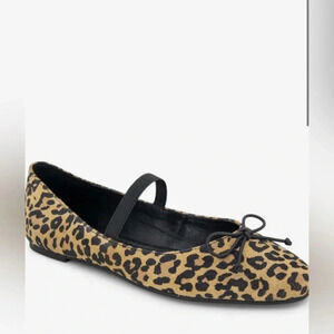 Kenneth Cole Ballet Flat Women’s 8 Myra Shoe Animal Print Bow